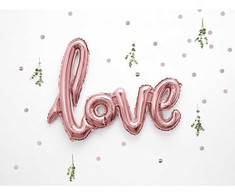 Party Deco PartyDeco Balionai LOVE rožinio aukso 73x59cm