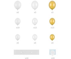 PartyDeco Balionų girlianda Balta širdis