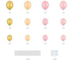 PartyDeco Balionų girlianda Rausva širdis