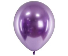 PartyDeco Blizgantys balionai violetiniai, 30cm, 10vnt
