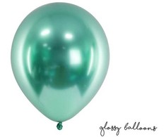 PartyDeco Blizgantys balionai žali, 30cm, 50vnt