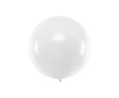 PartyDeco Didelis apvalus balionas 1m, pastelinis baltas