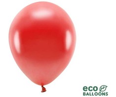 PartyDeco Ekologiški balionai "Metalik raudoni" 10vnt