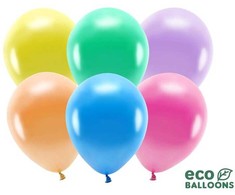 PartyDeco Ekologiški balionai "Metalik spalvoti", 30cm, 10vnt