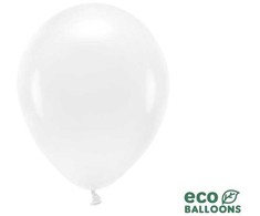 PartyDeco Ekologiški balionai "Pasteliniai balti", 10vnt
