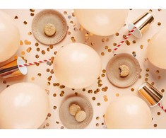 PartyDeco Ekologiški balionai "Persikiniai", 10vnt