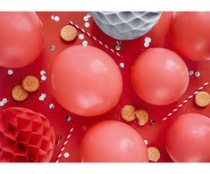 PartyDeco Ekologiški balionai "Raudoni", 10vnt