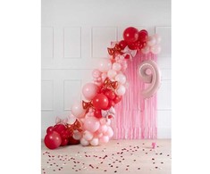 Party Deco PartyDeco Folinė kutų užuolaida dekoracijoms šviesiai rožinė 100x200cm
