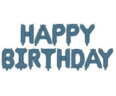 PartyDeco Foliniai balionai "HAPPY BIRTHDAY" , mėlyni 35cm