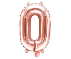 PartyDeco Folinis balionas "0" rožinio aukso, 35 cm