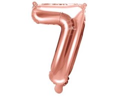 PartyDeco Folinis balionas "7" rožinio aukso, 35 cm