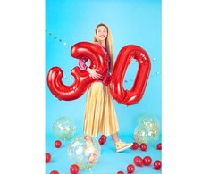 PartyDeco Folinis balionas "9" raudonas, 86 cm