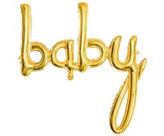 PartyDeco Folinis balionas baby auksinis, 73,5x75,5cm