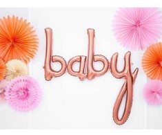 PartyDeco Folinis balionas baby rožinio aukso, 73,5x75,5cm