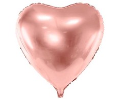 PartyDeco Folinis balionas didelė Širdelė rožinio aukso 72cm