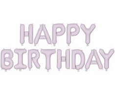 PartyDeco Folinis balionas Happ Birthday violetinis 340x35cm