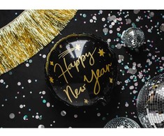 PartyDeco Folinis balionas Laimingų Naujųjų Metų, 45cm