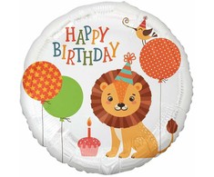 GoDan PartyDeco Folinis balionas Liūtukas, Happy birthday, 36cm