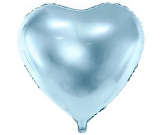 PartyDeco Folinis balionas "Širdelė" 45cm melsvas