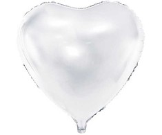 Party Deco PartyDeco Folinis balionas "Širdelė" baltas 60cm