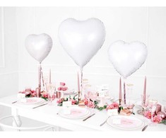 Party Deco PartyDeco Folinis balionas "Širdelė" baltas 60cm