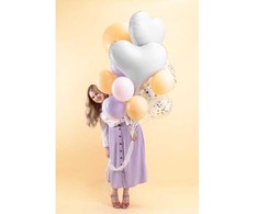 PartyDeco Folinis balionas Širdutė 75x64,5 cm, baltas