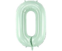 PartyDeco Folinis balionas skaičius 0, žalsvas 72cm