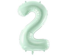 PartyDeco Folinis balionas skaičius 2, žalsvas 72cm