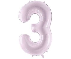 PartyDeco Folinis balionas skaičius 3, violetinis 72cm