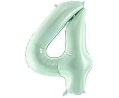 PartyDeco Folinis balionas skaičius 4, žalsvas 72cm