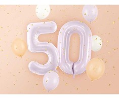 PartyDeco Folinis balionas skaičius 5, violetinis 72cm