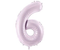 PartyDeco Folinis balionas skaičius 6, violetinis 72cm