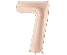 PartyDeco Folinis balionas skaičius 7, kreminis 72cm
