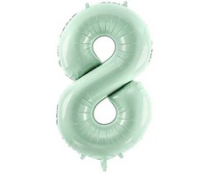 PartyDeco Folinis balionas skaičius 8, žalsvas 72cm