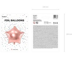 PartyDeco Folinis balionas "Žvaigždė" 70cm rožinio aukso