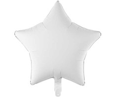 PartyDeco Folinis balionas Žvaigždė, balta 48 cm