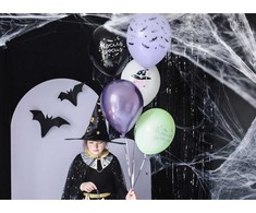 Party Deco PartyDeco Juodi balionai su piešiniais Raganėlė, 6 vnt