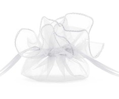 PartyDeco Organzos maišelis, 25cm 10 vnt, Spalva: Kreminė