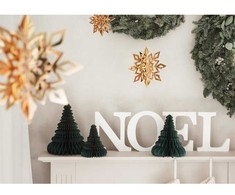 PartyDeco Pakabinamos dekoracijos Auksinės snaigės, 6vnt