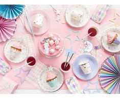 PartyDeco Popierinės dekoracijos-vėduoklės Vienaragis, 1 pak/3 vnt