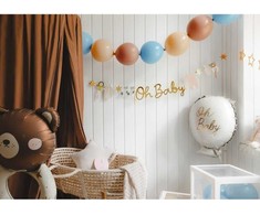 PartyDeco Rišami balionai 33cm, melsvi