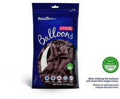 PartyDeco Stiprūs balionai Kaštono spalvos, blizgūs 30 cm, 50vnt