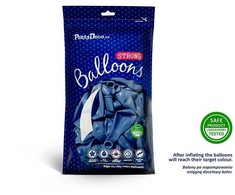 PartyDeco Stiprūs balionai Mėlyni, blizgūs 30 cm, 50vnt