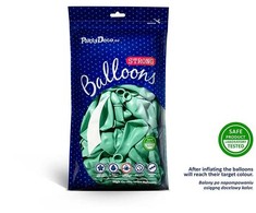 PartyDeco Stiprūs balionai Mėtiniai, blizgūs 30 cm, 50vnt