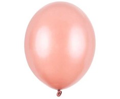 PartyDeco Stiprūs balionai Rožinio aukso spalvos, blizgūs 30 cm, 50vnt