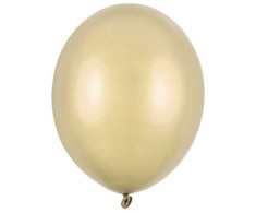 PartyDeco Stiprūs balionai Šalto aukso spalvos 30 cm, 100vnt