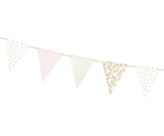 PartyDeco Trikampiukų girlianda Rausva