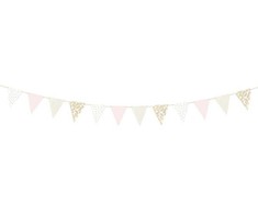 PartyDeco Trikampiukų girlianda Rausva