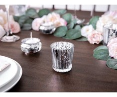 PartyDeco Žvakidė Sidabrinė 6cm 4vnt