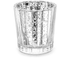 PartyDeco Žvakidė Sidabrinė 6cm 4vnt